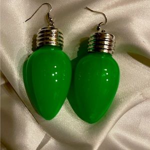 Festive Christmas Large Bulb Dangling Earrings